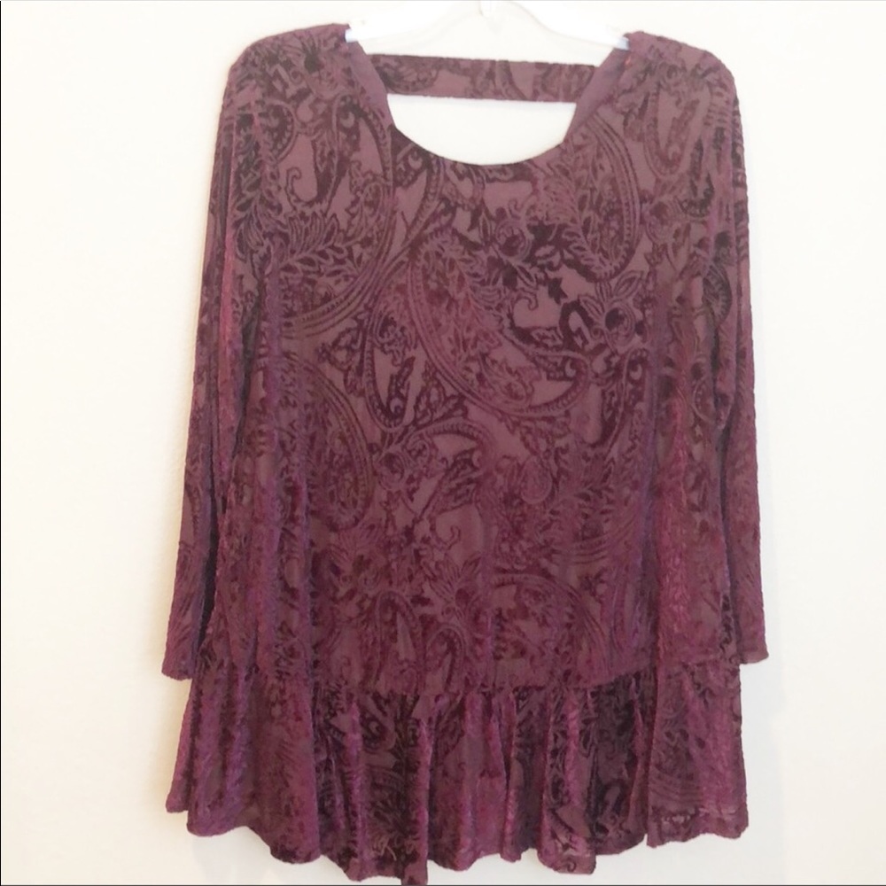 Alter’d State raised velvet ruffle tunic